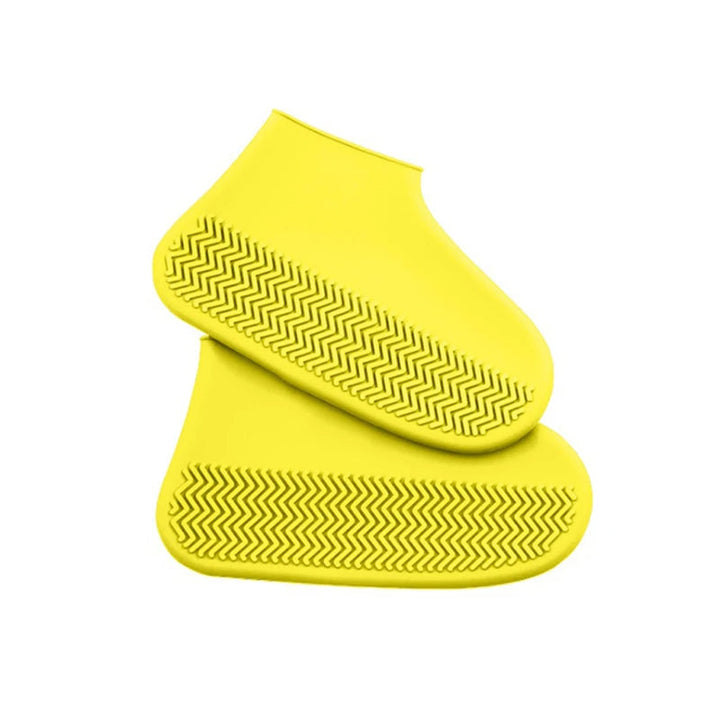 Close-up of durable DryStep waterproof shoe cover material, designed for flexible rain & mud protection.