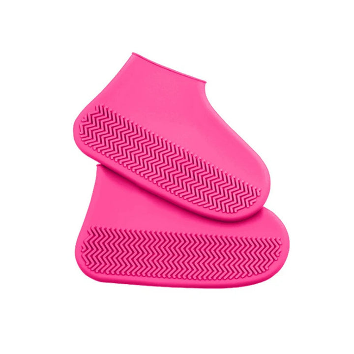 Side view of DryStep unisex footwear protectors securely fitted over a shoe, ready for outdoor rain.