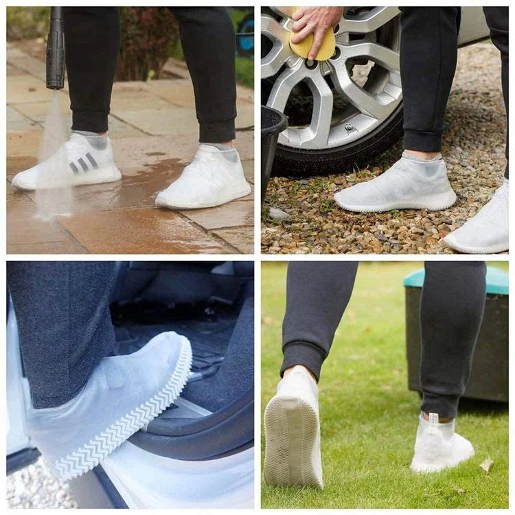 Anti-slip sole of DryStep waterproof shoe covers, ensuring secure traction on wet outdoor surfaces.