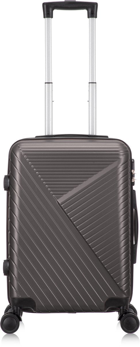 Sleek black carry-on luggage, a durable spinner suitcase ideal for quick weekend getaways.