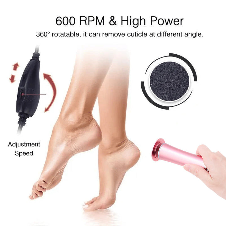 Compact electric foot callus remover, ideal for travel and personal health
