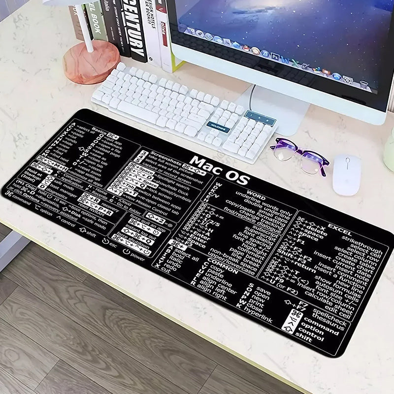 Unisex ergonomic keyboard pad with clearly visible productivity shortcuts for quick access