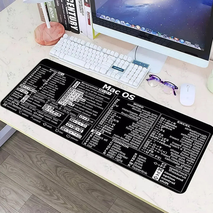 Unisex ergonomic keyboard pad with clearly visible productivity shortcuts for quick access