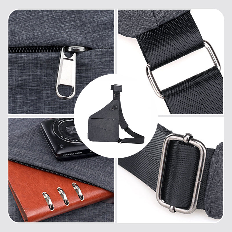 Secure travel shoulder bag, ergonomic anti-theft design in durable nylon for daily carry.