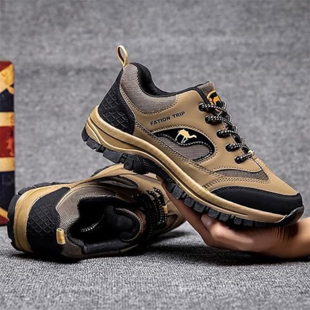 Unisex ergonomic trekking shoes for comfortable, pain-free hiking on trails and outdoor adventures.