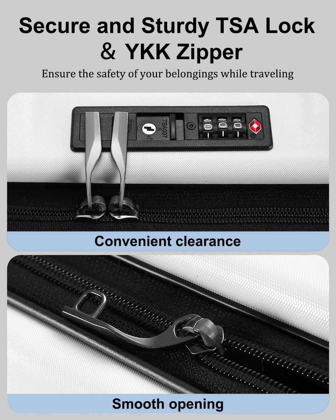 Unisex hard shell carry-on, perfect for short trips, expandable, with front pocket & TSA lock.