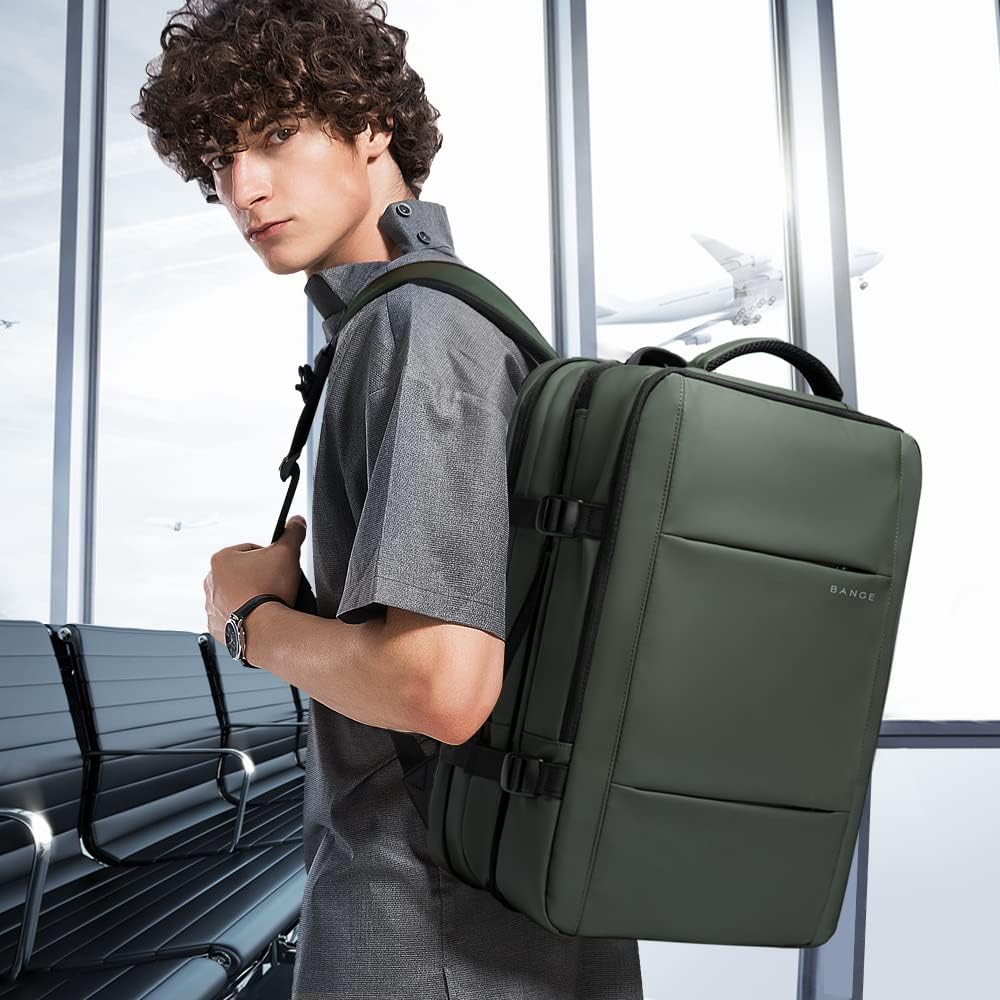 Carry-on compliant expandable travel backpack, 26-45L, for stress-free flights.
