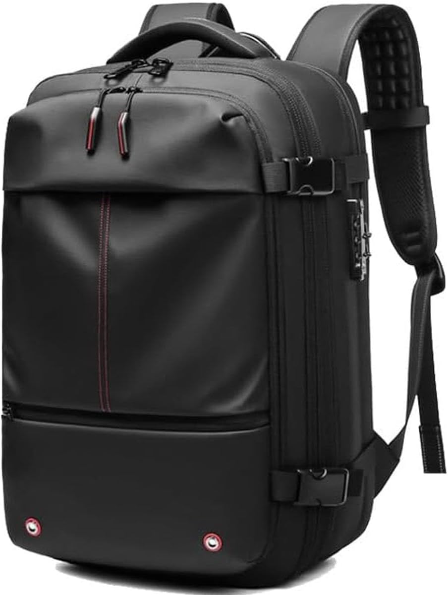 Unisex anti-theft travel backpack. Expandable, features a wet compartment & compression straps for easy carry-on.