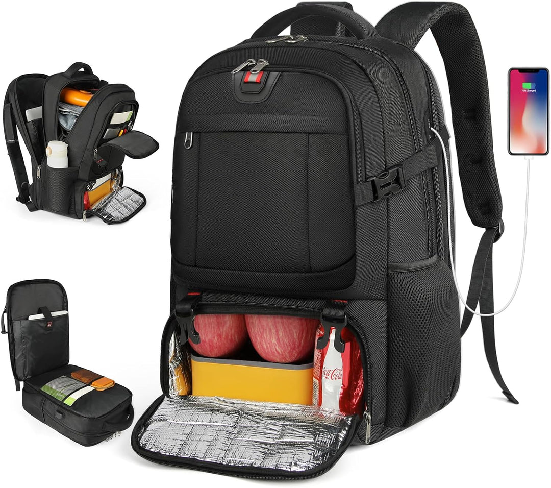 Unisex extra-large travel backpack with USB port, insulated pocket & laptop sleeve. Perfect for travel & daily commute.