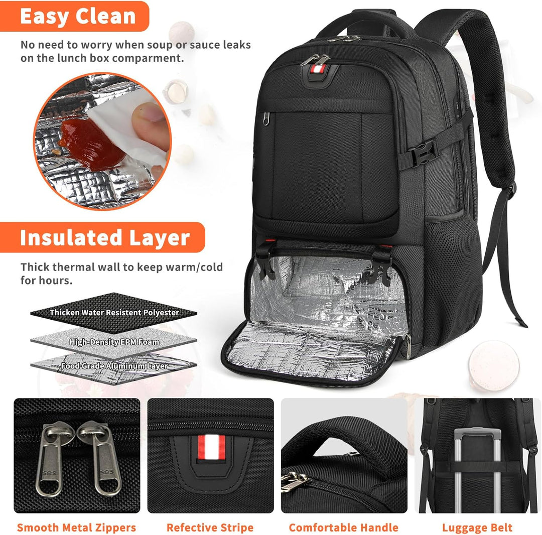 Durable daily carry backpack, extra-large, with USB charging port & insulated pocket. Great for work, school, or travel.