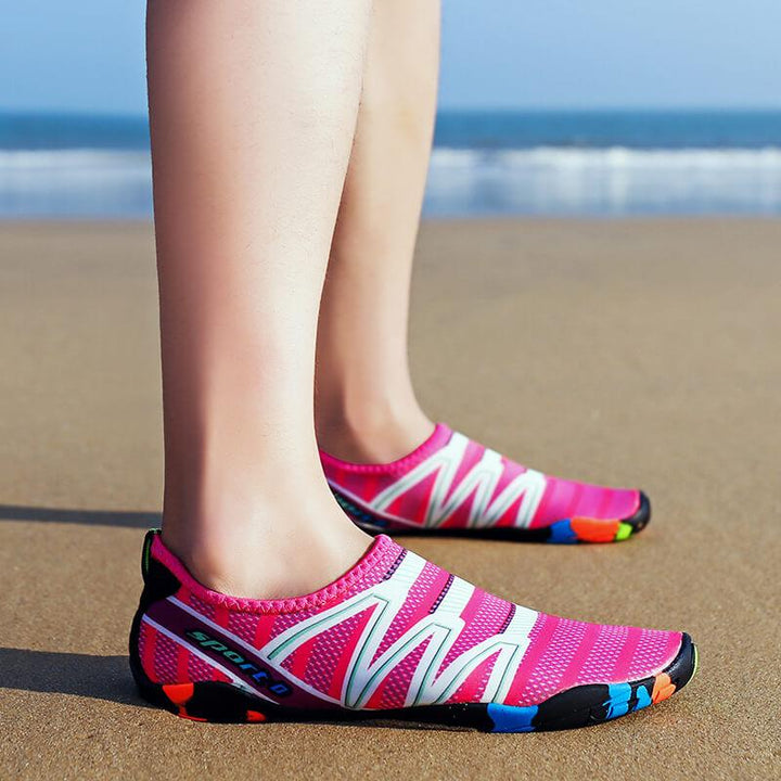 Flexible beach & aqua footwear. Quick-dry water shoes for men, women & outdoor enthusiasts.