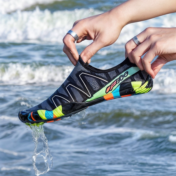 Comfortable fast-drying water shoes for beach, swimming & outdoor fun. Lightweight unisex design.