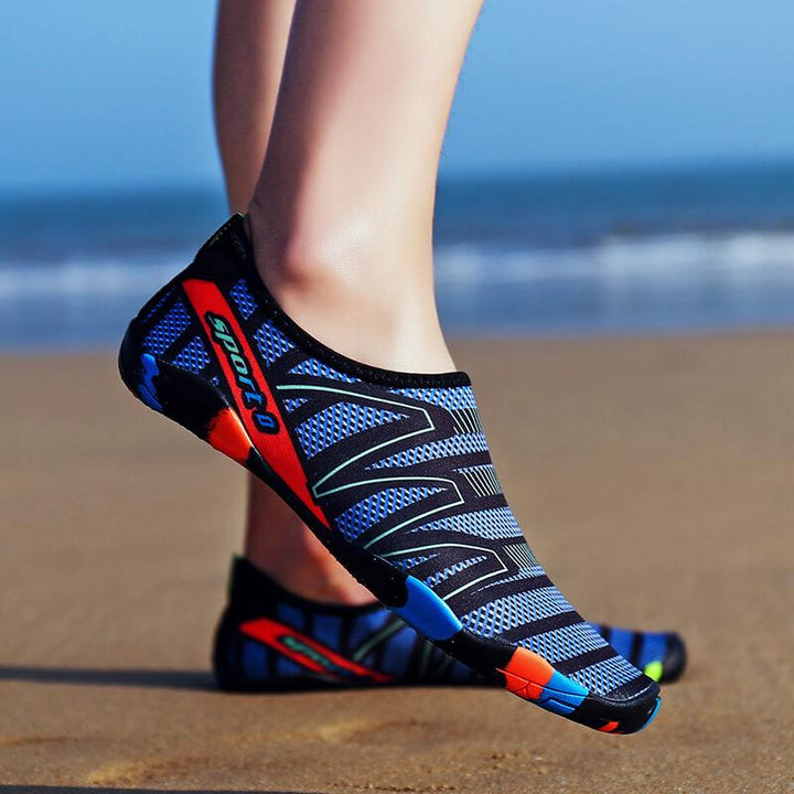Quick-dry AquaFlex water shoes for men & women. Ideal beach footwear for swim & outdoor sports.