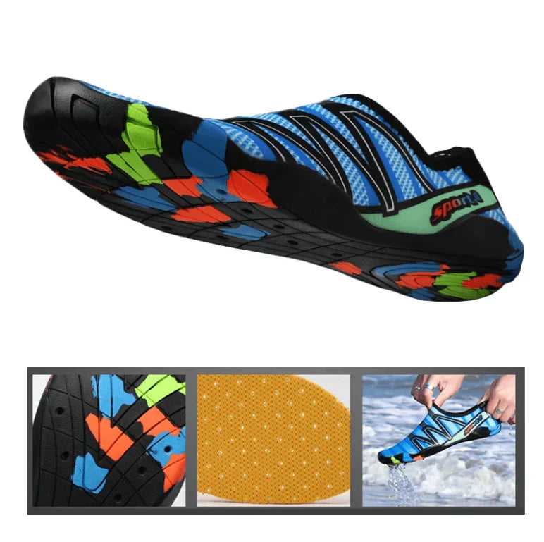 Lightweight AquaFlex water shoes, quick-drying for beach & aquatic adventures. Unisex fit.