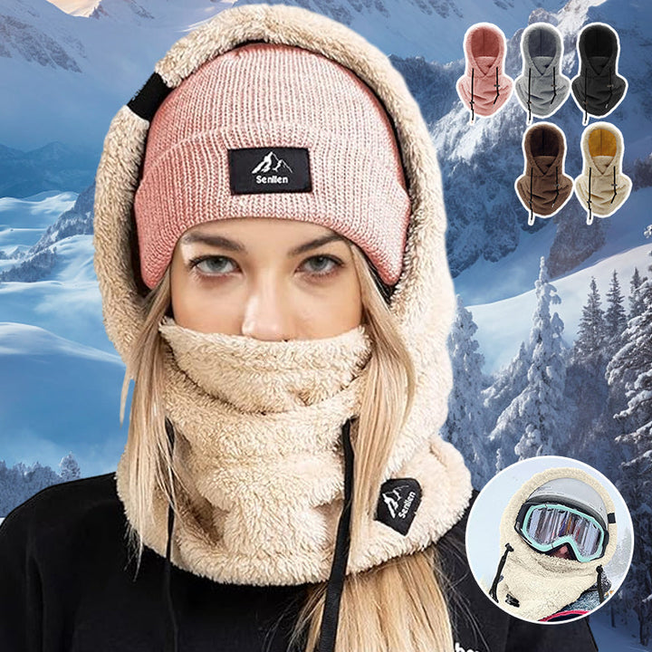 Unisex fleece thermal balaclava ski mask for winter sports, outdoor activities, or cold weather defense