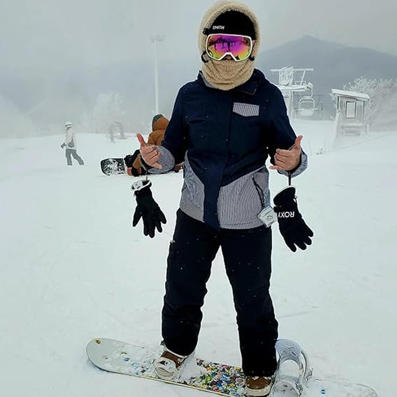 Fleece thermal balaclava ski mask, versatile headwear for cycling, hiking, and other winter sports