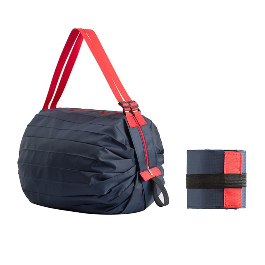 Compact & convenient foldable shopping tote, large capacity, durable & reusable for groceries, travel & more.