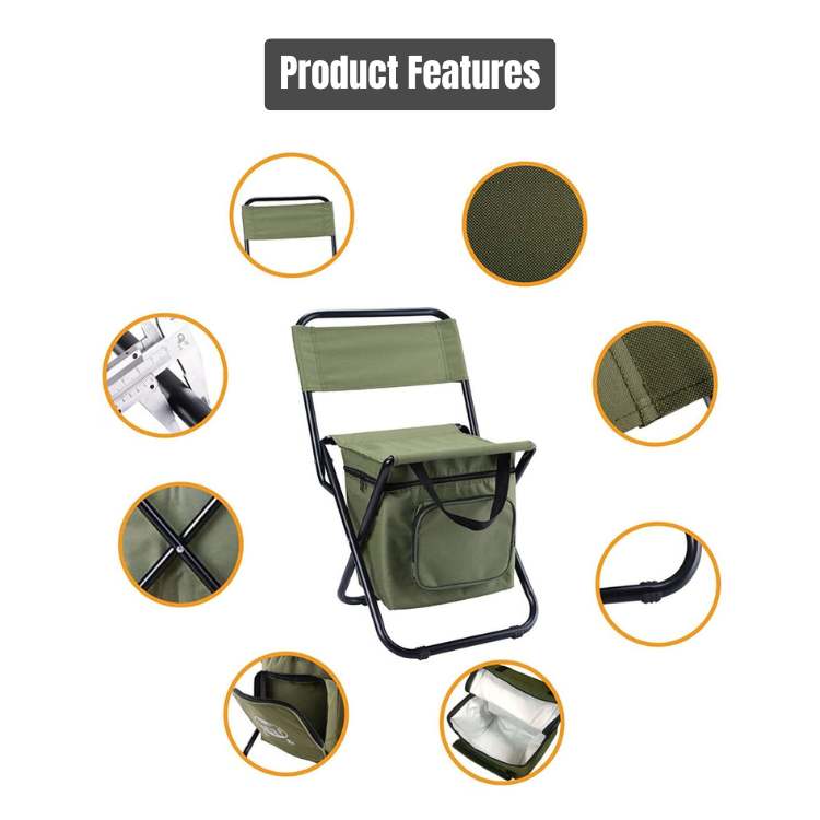 Compact folding camping chair, easy to carry & store. Essential lightweight travel gear.