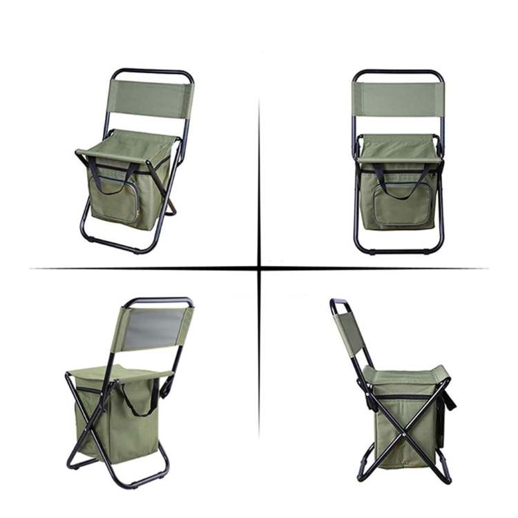 Comfortable foldable camping chair, unisex design for relaxing outdoors, beach or fishing.