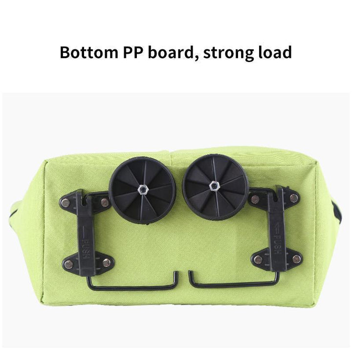 Reusable shopping cart bag with durable wheels, ideal for everyday grocery accessory