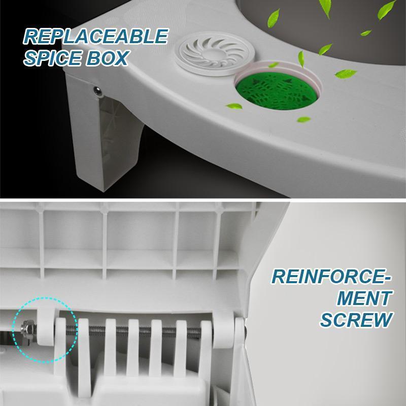 Comfortable folding squatting aid for toilet, improves elimination posture, space-saving houseware.