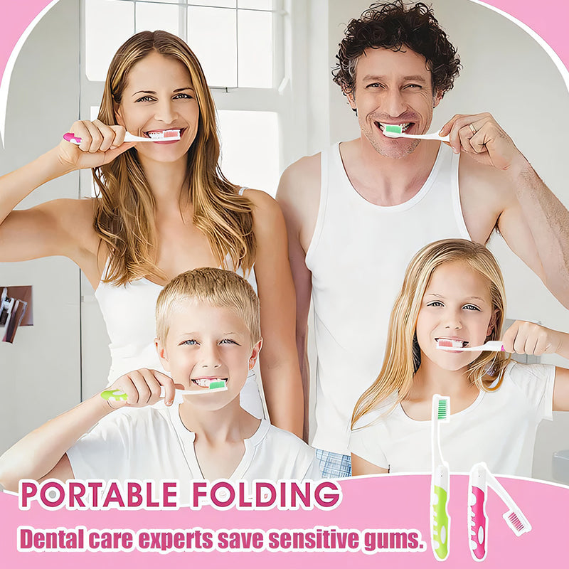 Compact folding travel toothbrush, green, excellent for kids & adults dentistry needs