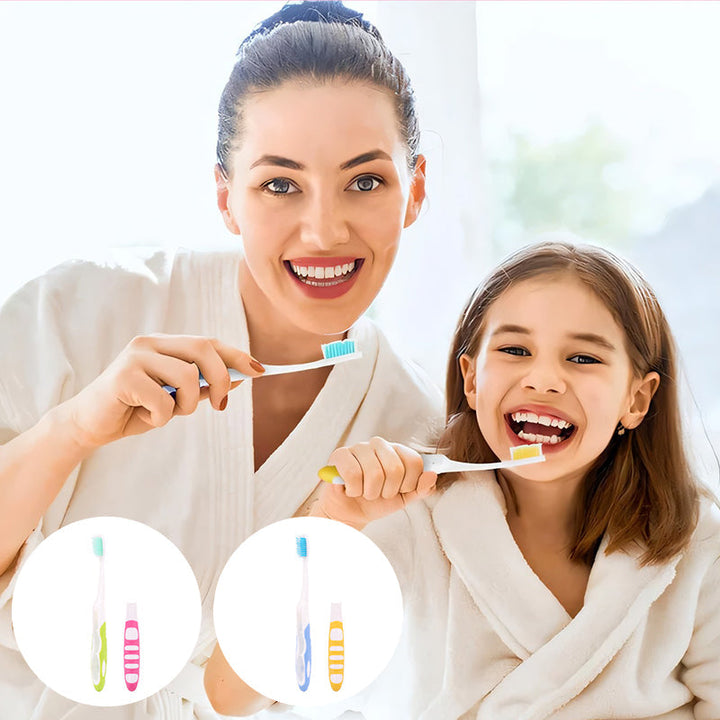 Folding travel toothbrush, pink, perfect for kids' dental hygiene and personal care