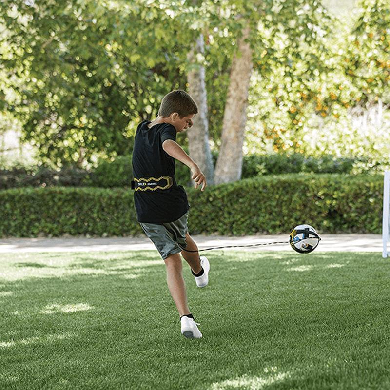 Unisex football practice belt, hands-free ball trainer for all skill levels.
