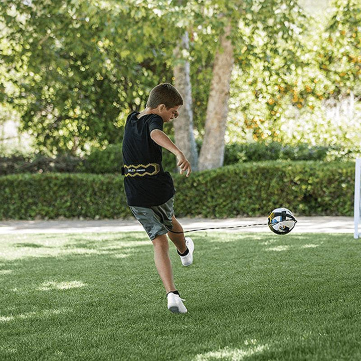 Unisex football practice belt, hands-free ball trainer for all skill levels.