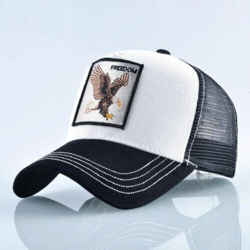 Sporty unisex baseball cap featuring an eagle design, perfect for outdoor wear & everyday style.