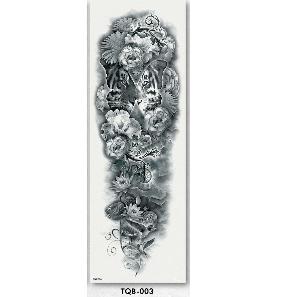 Full arm temporary tattoo sleeve, detailed warrior goddess, waterproof body art for unisex, long lasting.