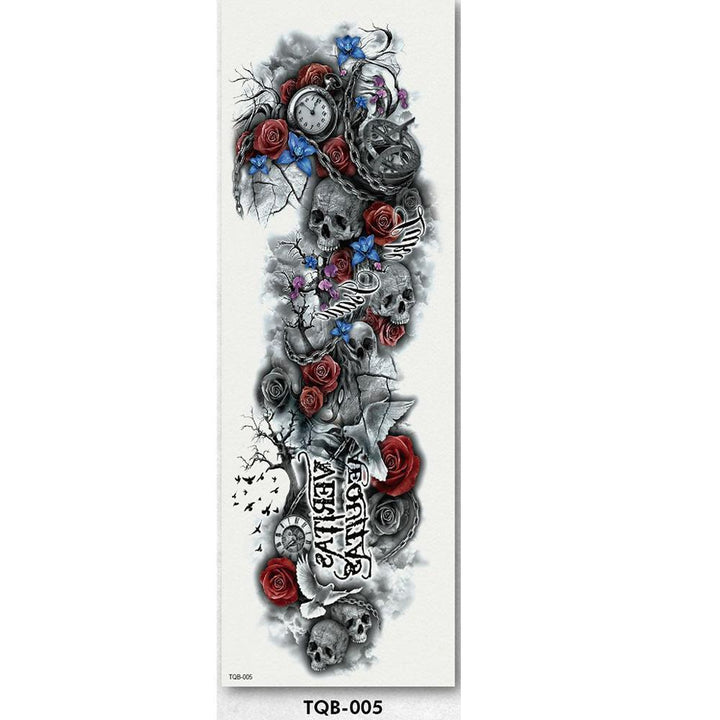 Collection of waterproof full arm temporary tattoo sleeves, diverse themes, for unisex body art enthusiasts.