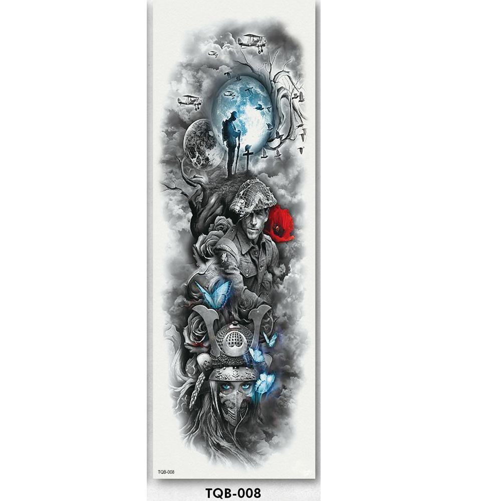 Unisex full arm temporary tattoo sleeve, colorful phoenix bird design, vibrant waterproof body art sticker.