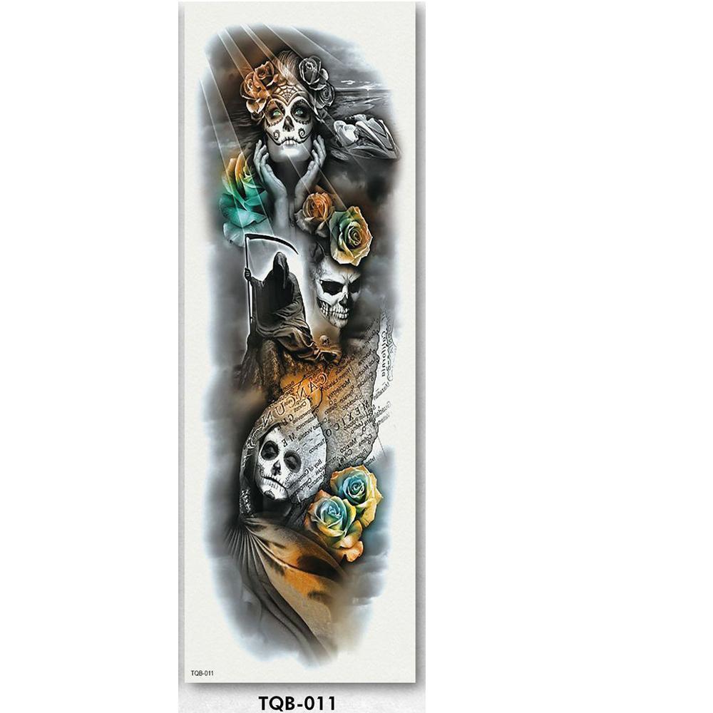 Waterproof full arm temporary tattoo sleeve, pirate ship and octopus design, unisex, perfect for parties.