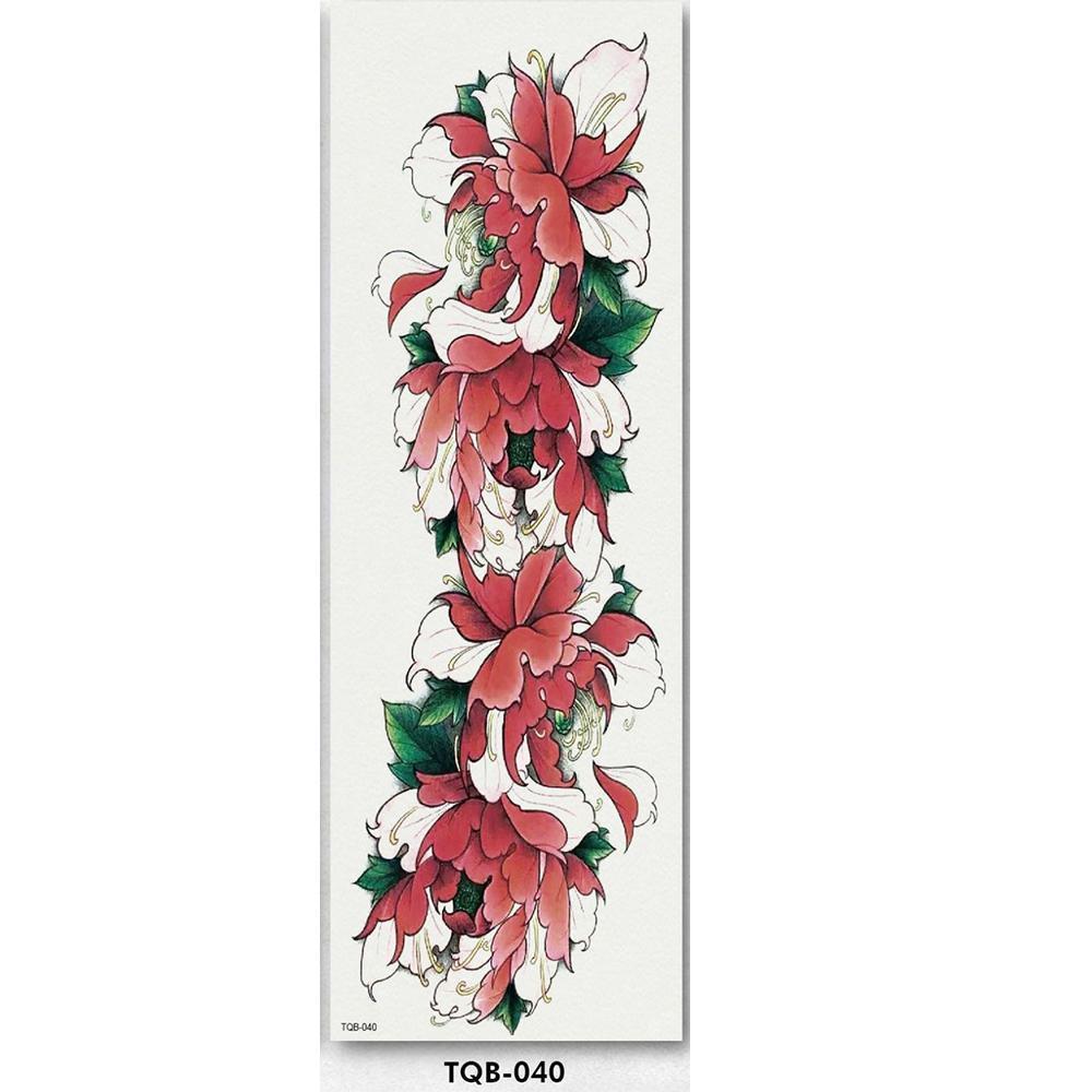 Full arm temporary tattoo sleeve, elegant feather and bird silhouettes, unisex, sophisticated body art.
