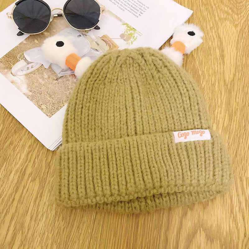 Unisex Fun Monster Knit Beanie in red, a comfortable stretchable hat