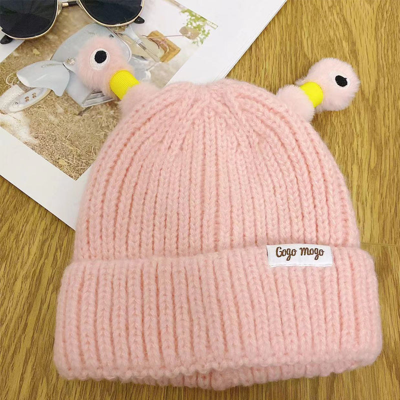 Back of a red Monster Beanie, showcasing its comfortable fit
