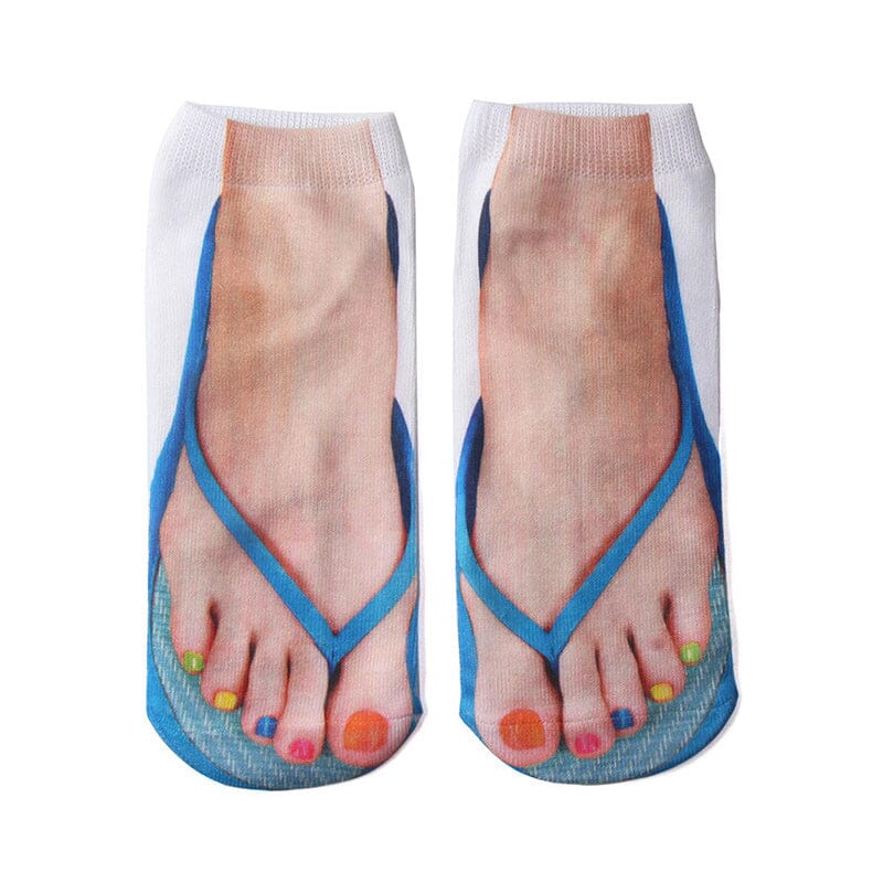 Funny 3D print ankle socks with a cute sloth design, ideal for a fun, casual look or gift