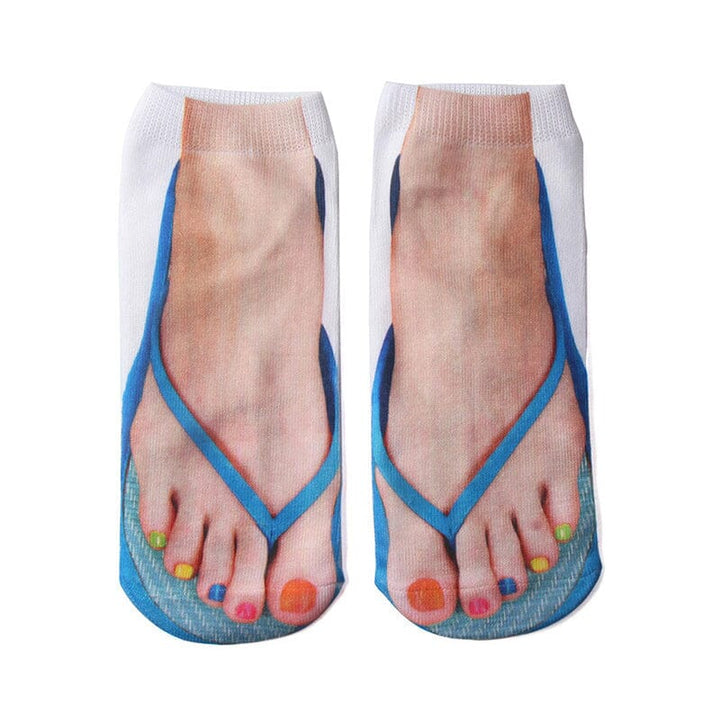 Funny 3D print ankle socks with a cute sloth design, ideal for a fun, casual look or gift