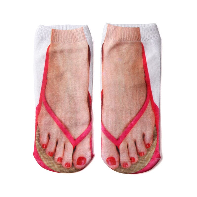 Funny 3D print ankle socks displaying an alien motif, adding a touch of humor to cotton gift socks