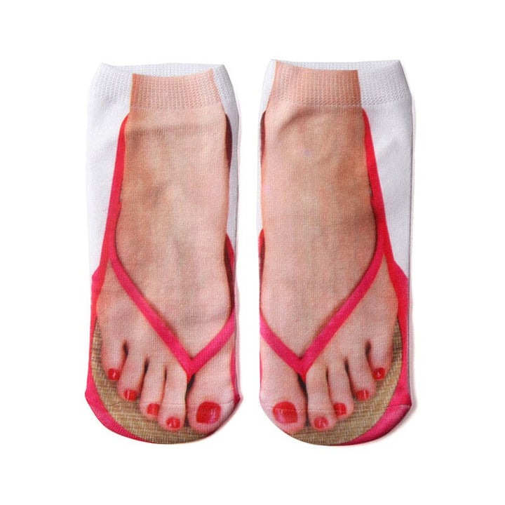 Funny 3D print ankle socks displaying an alien motif, adding a touch of humor to cotton gift socks