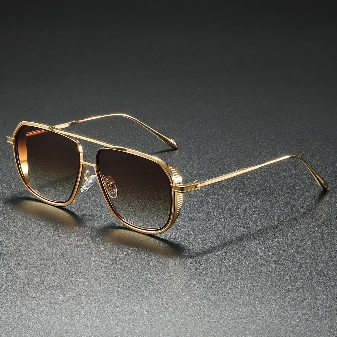Detail of the lightweight frame on unisex geometric sport sunglasses, durable and comfortable
