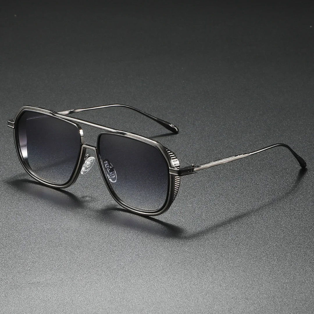 Fashionable geometric eyewear with gradient lenses, suitable for active lifestyles and sun protection