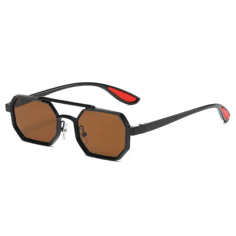 Essential fashion accessory: unisex geometric sunglasses with a sophisticated dual-tone frame
