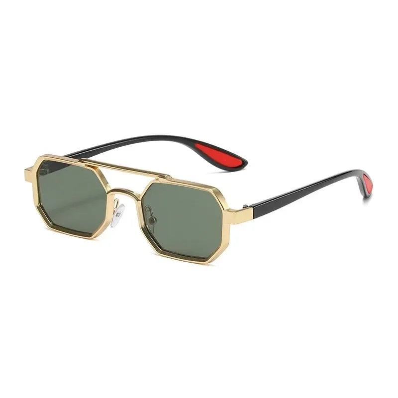Geometric eyewear for unisex, featuring a trendy dual-tone frame design and dark UV protection lenses