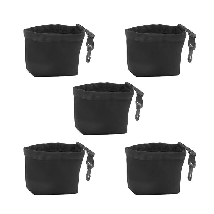 Golf accessory cleaning pouch with a strong, detachable clip for secure attachment to a golf bag.