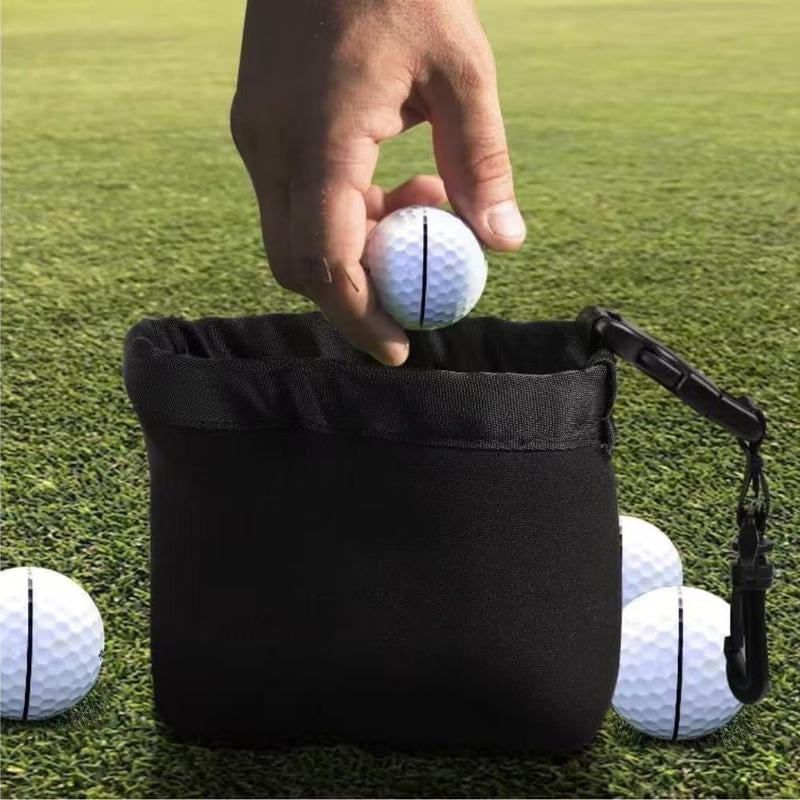 Black golf cleaning pouch, durable and easy to attach, a great golf gift for enthusiasts.