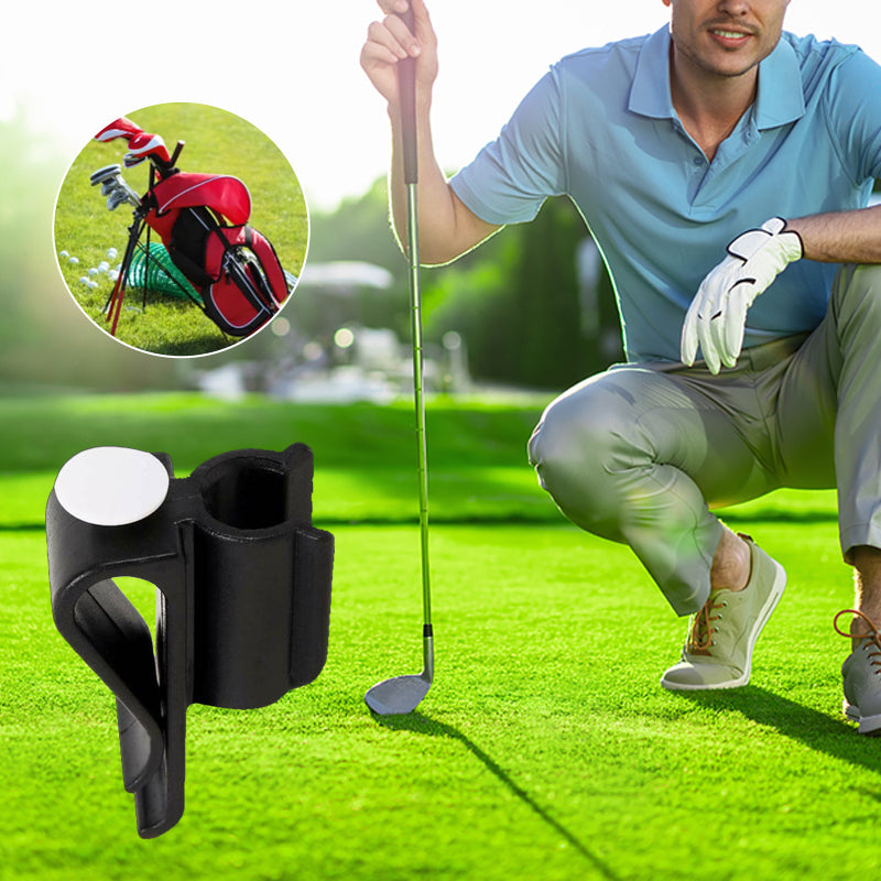 Unisex golf putter clip, black, securely holding a golf club & marker. Essential golf accessory.