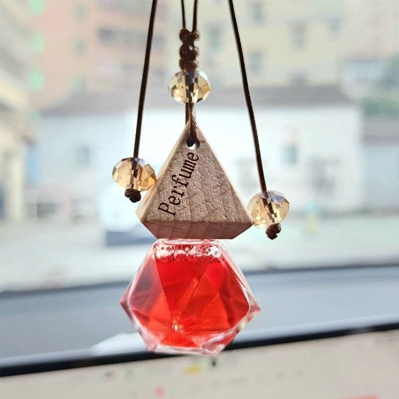 Stylish glass vial car air freshener, portable diffuser to hang rearview mirror, great gift for drivers