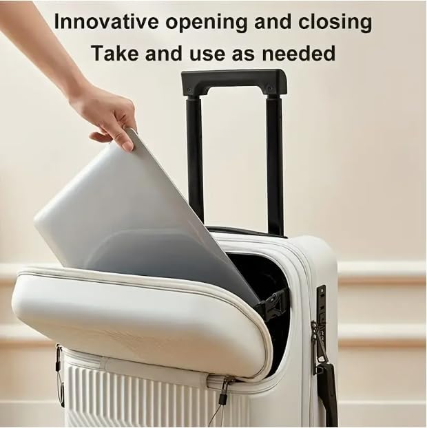 Travel smart with this hardshell carry-on luggage: built-in USB port for charging devices on the go.